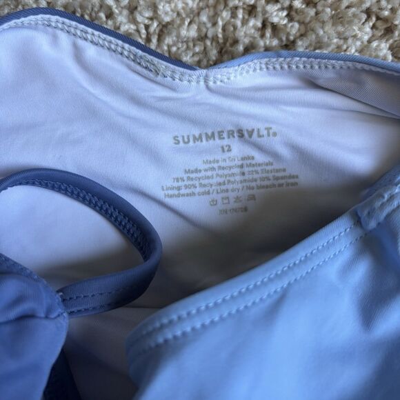 Summersalt Swimsuit Womens Size 12 One Piece Blue White Marina Colorblock - Picture 4 of 6